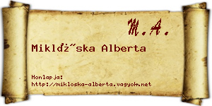 Miklóska Alberta névjegykártya